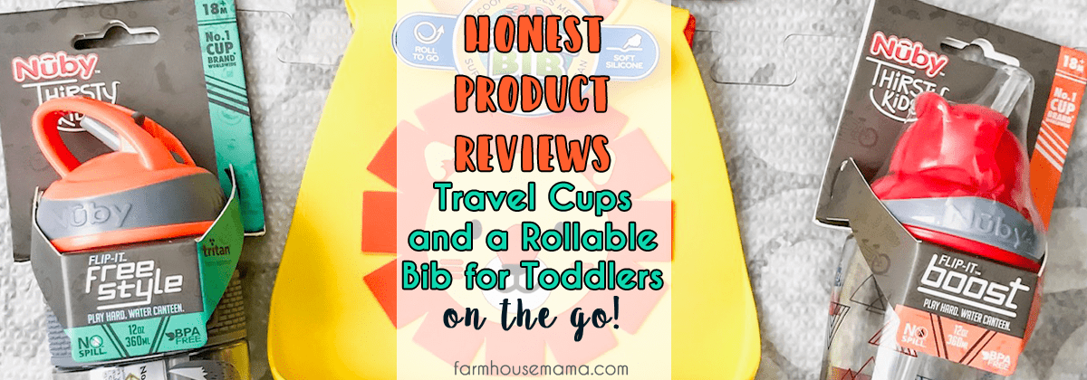 Review of Nuby Flip-It Cups and Silicone Bib · Farmhouse Mama