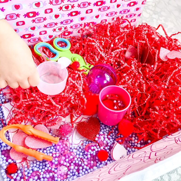 Valentine's Day Sensory Bin · Farmhouse Mama