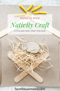 Nativity Craft for Kids Nativity Craft for Toddlers Nativity Craft for Preschoolers Nativity Craft for Sunday School Christmas Craft Baby Jesus Craft Sunday School Craft Manger Craft Manger Scene Craft Popsicle Stick Nativity Craft